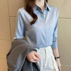 100% Silk Shirt for Women, Long-Sleeved, 2026 Spring and Autumn New Style, Fashionable and Stylish, Suitable for Work and Professional Settings, Mulberry Silk Top