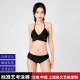 Women's Standard Art Exam Swimsuit Set Solid Color Tight Briefs Pure Black No LOGO Bikini Slim Halter