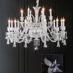 French Crystal Chandelier, European-Style Living Room Lamp, New Modern Simple Dining Room Bedroom Duplex Villa Hotel Banquet Lamp