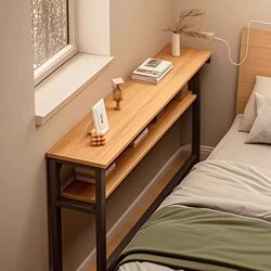 Narrow Table Against the Wall, Narrow Cabinet for the Gap Next to the Bed, Bedroom Bedside Table, Wall-Mounted Storage Cabinet, Long Narrow Table at the End of the Bed