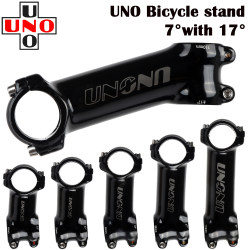 Uno Bicycle Stem 7 Degrees 17 Degrees Aluminum Alloy Forged Stem 60-130mm Glossy Black 28.6*31.8 Caliber