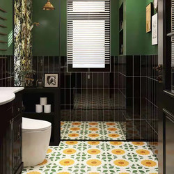 Trendy Retro Small Floral Tiles 300X30 Bathroom Kitchen Wall Tiles Non-Slip Balcony Floor Tiles Nioha Floral Tiles