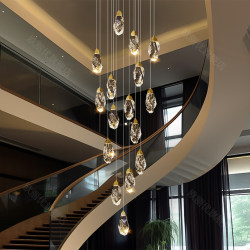 Staircase Chandelier Modern Minimalist Loft Apartment Chandelier Light Luxury Villa Duplex Building Spiral Staircase Chandelier Long Chandelier