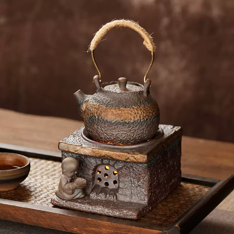 二代 片岡 二光 作 常滑焼 獅子 香炉 澤田常安 識箱 】 煎茶道具