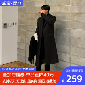 Men's woolen coat high -level men's median long winter thickened jacket Korean tide woolen woolen woolen trench coat men's autumn and winter
