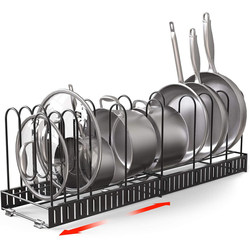 Expandable Telescopic Folding Pot Rack Cutting Board Pot Lid Baking Tray Multi-Layer Storage Organizer Pot Organizer Rack
