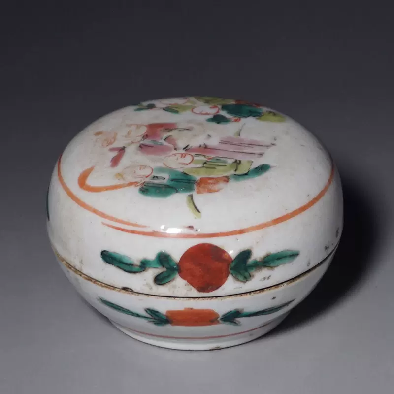 ファッションデザイナー 中国清時代 蓋物 粉彩 色絵 陶芸