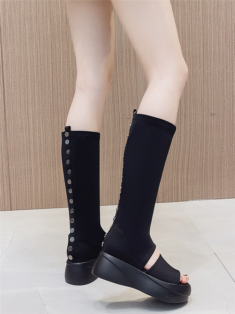 Botas de Tacón Alto con Diseño de Boca de Pescado para Mujer