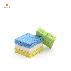 
Montessori teaching aids for cleaning and waxing wood pulp sponge blue yellow children's early education for waxing wood mirror