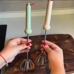 Household semi-automatic egg beater stainless steel whipped cream manual egg beater food grade baking tool