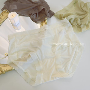 
touchme ultra-thin nude ice silk underwear women's summer comfortable breathable quick-drying mulberry silk crotch mid-waist 3 pack