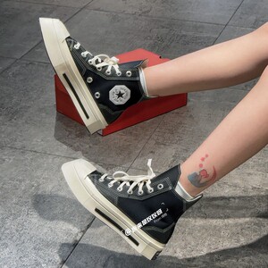 Converse 1970S Moon Set Star Sea Black White Leather Star Patch High Top Low Top Men's and Women's Shoes A06435C
