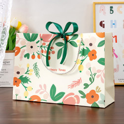 Small Fresh Gift Bag Cartoon Flower and Candy Packaging Bag Paper Bag Souvenir Tote Bag Storage Bag Gift Bag