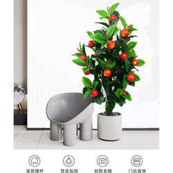 Simulated Orange Tree Potted Plant, Artificial Fruit Tree, Living Room Decoration, Large Artificial Flower and Green Plant Potted Tree, Apple Tree Decorative Flower
