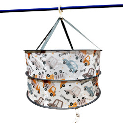 Reinforced Load-Bearing Rectangular Double-Layer Enclosed Detachable Windproof, Fly-Proof, Insect-Proof Clothes Drying Basket Net Bag