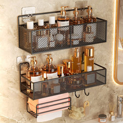 Bathroom No-Drill Storage Rack, Wall-Mounted Toilet, Shower, Washroom, Sink Wall Storage Shelf