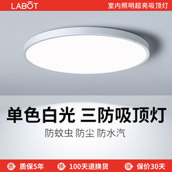 Single-Color White Light Ceiling Lamp, Three-Proof (Mosquito-Proof), Ultra-Thin, High-Brightness, Bedroom, Kitchen, Corridor, Indoor Led Round Lamp