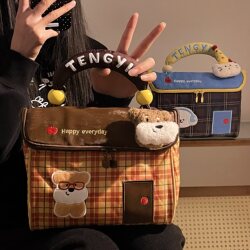 Cute Little House Cosmetic Bag for Women, Large-Capacity Three-Dimensional Cosmetic Bag, Portable Toiletries Partition Storage Bag