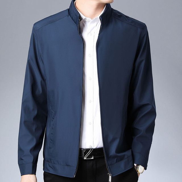 Middle-aged men's spring and autumn tops middle-aged and elderly jacket thin casual middle-aged 40-50 years old jacket daddy suit men
