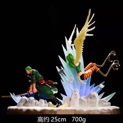 One Piece Anime Peripheral Zoro Vs Monet Big Shocking Scene Gk Statue Figure Two-Dimensional Model Toy Gift