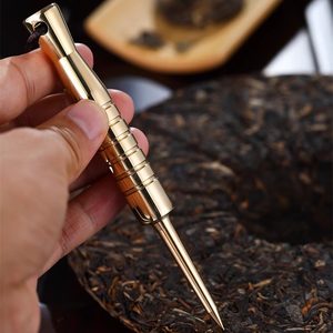 
Pure brass tea needle multifunctional tea cone self-defense cool stick EDC cone tip self-defense self-defense hidden CNC numerical control tactical stick