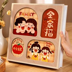 Family Photo Album with Large Capacity, Mixed Size, Memory Album for Baby's Growth Record, 5-Inch and 6-Inch Photo Storage