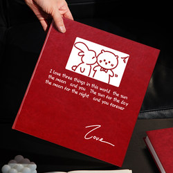 DIY Couple Photo Album Commemorative Album Self-Adhesive Laminated 3-Inch 4 Polaroid Photo Storage Album Large Capacity 6inch