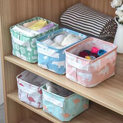 Fabric Storage Box, Cosmetics and Toy Storage Bag, Underwear and Socks Desktop Miscellaneous Items, Student Book Drawer Box, Household Use