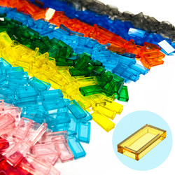New Transparent Building Block Flat Piece 1X2 Compatible with 3069 Small Particle Pixel Art Colorful Children's Accessories DIY Toys