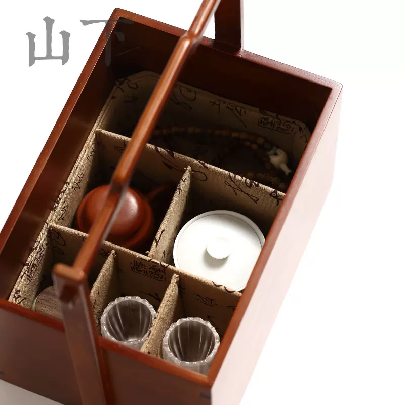 日式竹製多功能提箱套裝可攜式竹編旅行茶道具收納盒茶盤茶箱茶藝師-Taobao