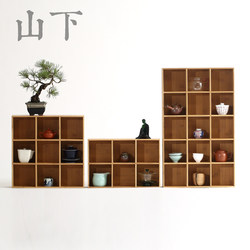 Bamboo Multi-Compartment Shelf, Tea Cup and Teapot Storage Rack, Tea Set Display Rack, Original Bamboo Multi-Compartment Tea Rack