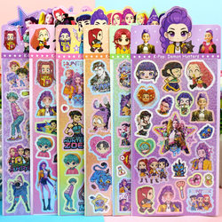 Kpop Korean Wave Demon Slayer Girl Group Laser Guka Stickers Demon Hunter Boy Group Tiger Children's DIY Handmade Stickers