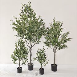 High-End Artificial Olive Tree Potted Plant, Nordic Style Home Living Room Office Window Display Floor-Standing Fake Green Plant Decorative Tree