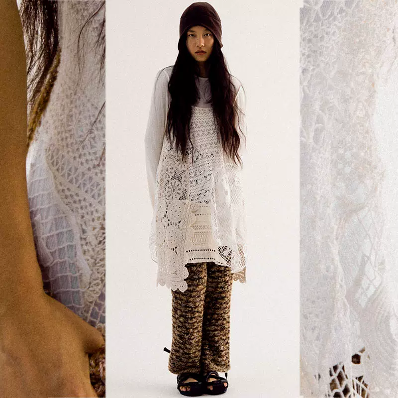 CONP 24SS Label Dislocation Denim Skirt 错位水洗牛仔裙复古  