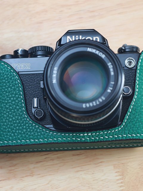 Nikon FM2 FM3A FE2 FM FA FE Camera leather case of real cowhbit bag half -set storage