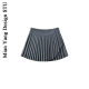 Cotton retro irregular length and short high waist pleated skirt, personalized girlish anti-exposure side zipper long-legged A-line skirt