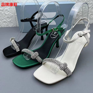 
Code-breaking counter genuine high heeled diamond-skinned fashion Kangli women's shoes foreign trade summer 2023 new commuter sandals