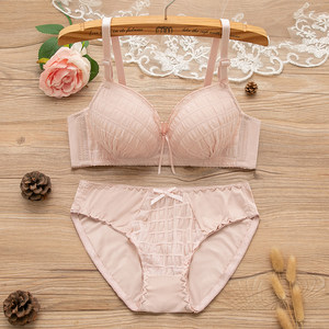 
High school and college students underwear bra set sexy small breasts gathered without steel ring adjustment type anti-sagging bra