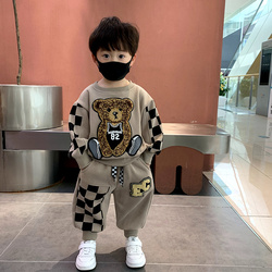 Children's Autumn Sweater Suit 2023 New Baby Spring And Autumn Clothes Children's Clothing Boys Autumn Handsome And Fashionable