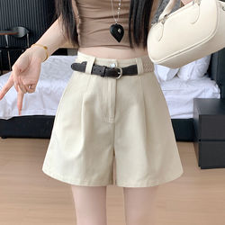 Washed Cotton Shorts for Women, Summer Thin Style, Outerwear, 2026 New Wide-Leg Slimming High-Waisted A-Line Loose Casual Pants