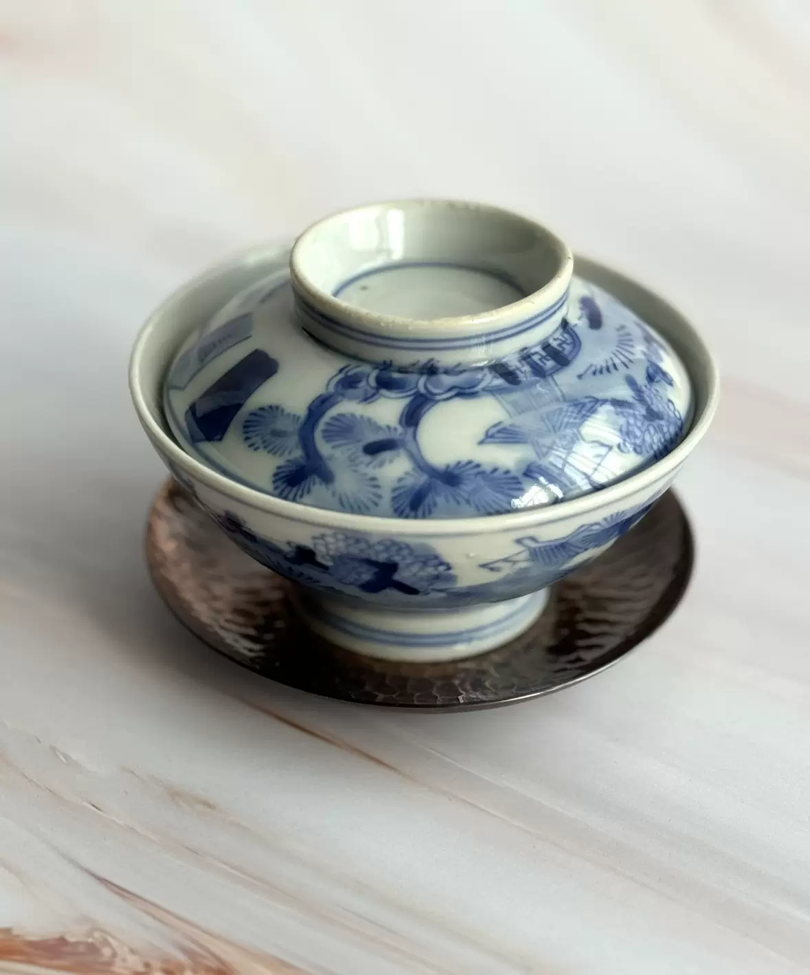日本原产平安萬珠堂青花釉下大盖碗地包天茶碗全套功夫茶具-Taobao 