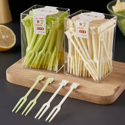 Japanese Disposable Creative Fruit Forks for Children, High-End Exquisite Food-Grade Plastic Fruit Picks, Cake Dessert Forks