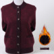 Middle-aged and elderly autumn and winter women's sweater cardigan coat velvet thickened grandma round neck sweater loose top