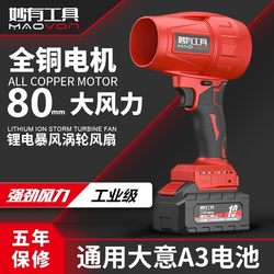 Lithium Battery Hair Dryer Violent Fan for Car Washing, Water Blowing, Dust Removal, Snow Removal, Cordless Turbo Ducted Rechargeable Blower