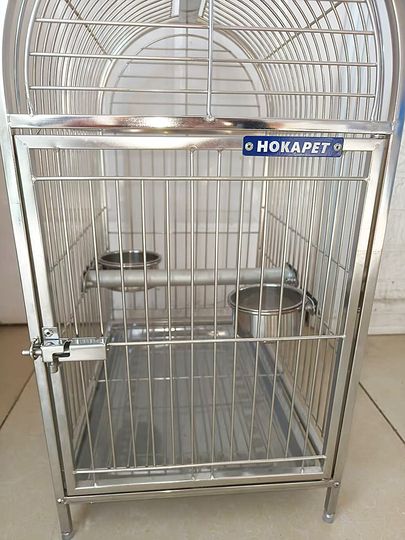 出口HOKAPET鹦鹉不锈钢外出笼便携笼手提鸟笼中大型鹦鹉外带笼金