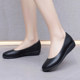 Hotel Shoes Women's Black Office Shoes Women's Leather Shoes Anti -Soft Bottom comfortable versic flat shoes Professional women's shoes

