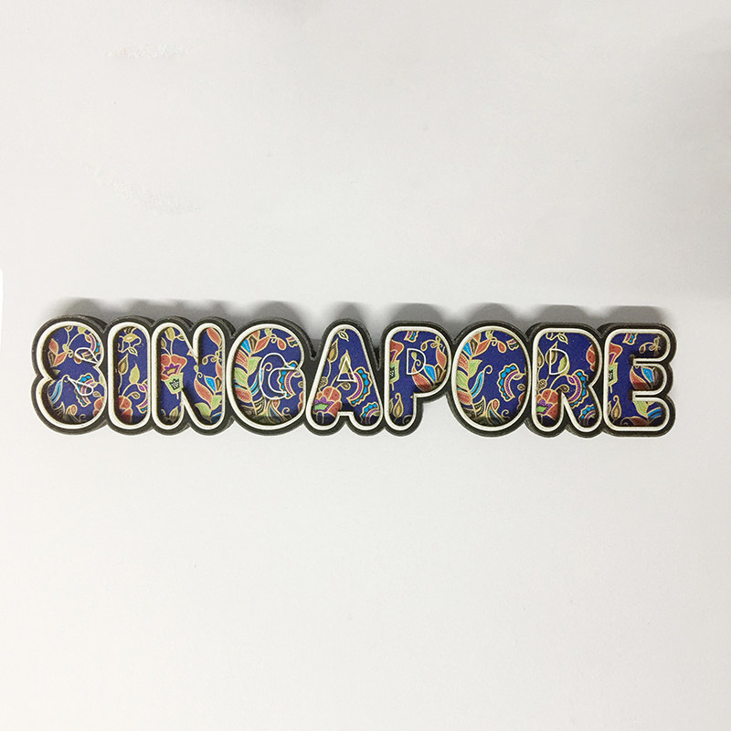 Calamita da frigorifero 3D Singapore souvenir turistico regalo Collecton decorazione casa e cucina lavagna magnetica adesiva magnetica per frigorifero Singapore (ovale