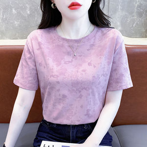 
Summer new pure cotton t-shirt women's printed loose short-sleeved women's 2026 casual tops ins half-sleeved T-shirt