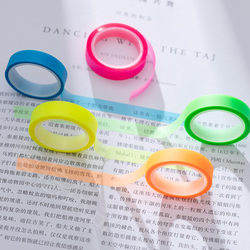 Fluorescent Sticky Notes Pet Tape Student Reading Markers Ultra-Thin Index Tabs Transparent Tearable Tape Candy-Colored Sticky Notes Sticky Note Pads Indicator Markers Tearable Strips Student Markers