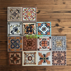Antique-Style Brick Corner Tiles 80X80 Square Tiles European Retro Garden Mosaic Kitchen Bathroom Waistline Small Tiles